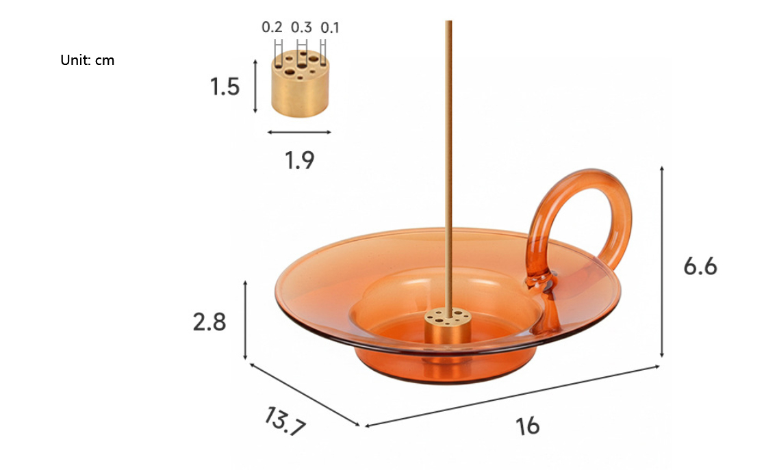 Orange Glass Tray Incense Burner
