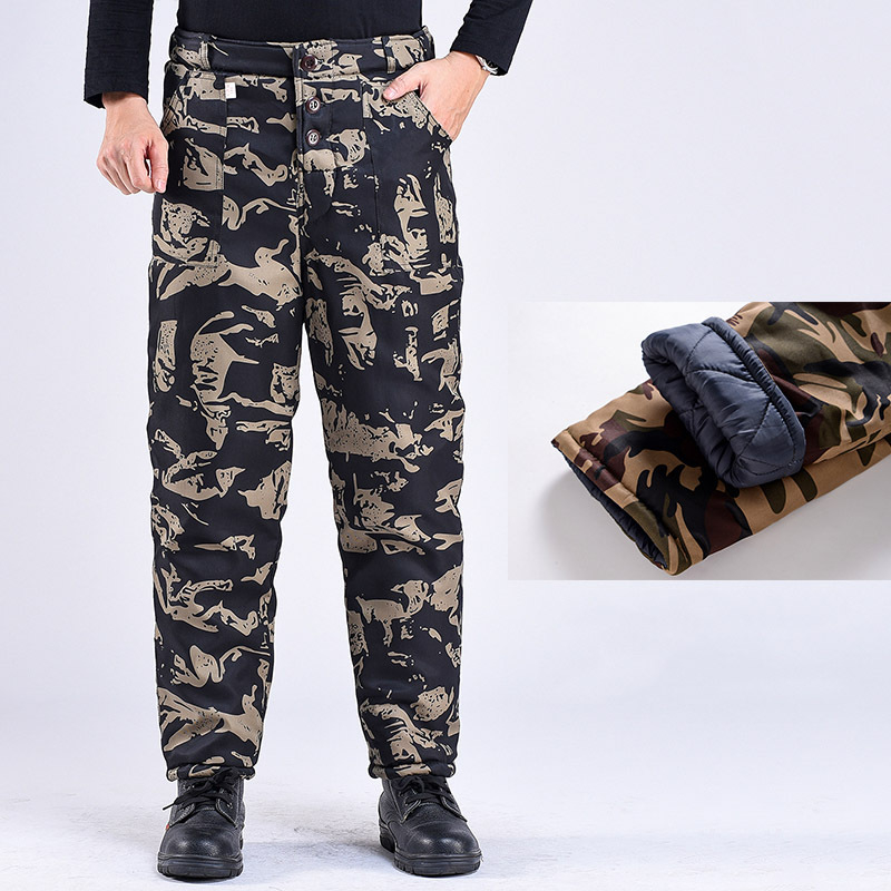 Winter Thickened Fleece Lined Camouflage Cotton Padded Jacket For Men