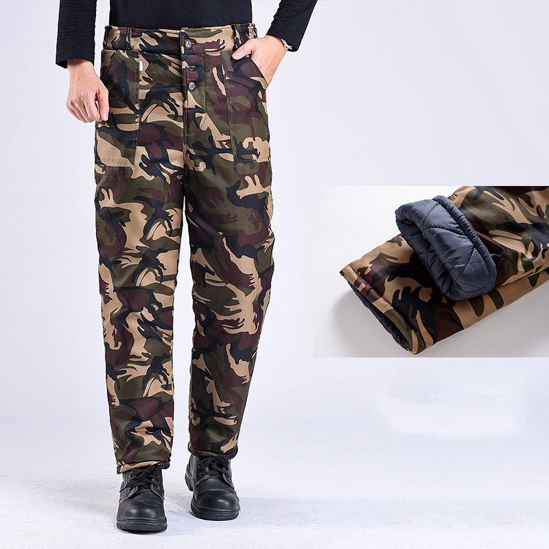 Winter Thickened Fleece Lined Camouflage Cotton Padded Jacket For Men