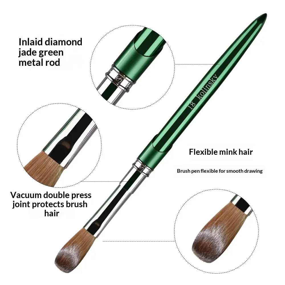 Metal Rod Mink Hair Nail Art Crystal Pen
