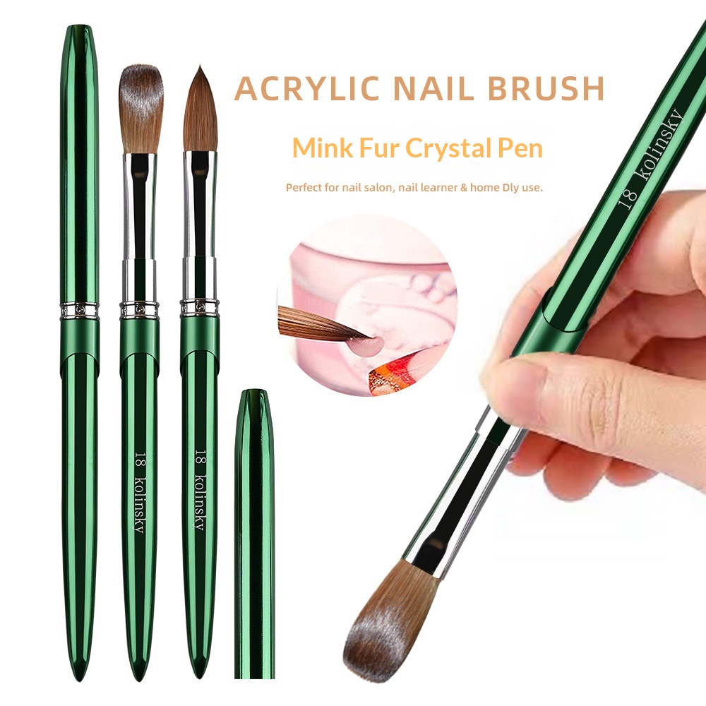 Metal Rod Mink Hair Nail Art Crystal Pen