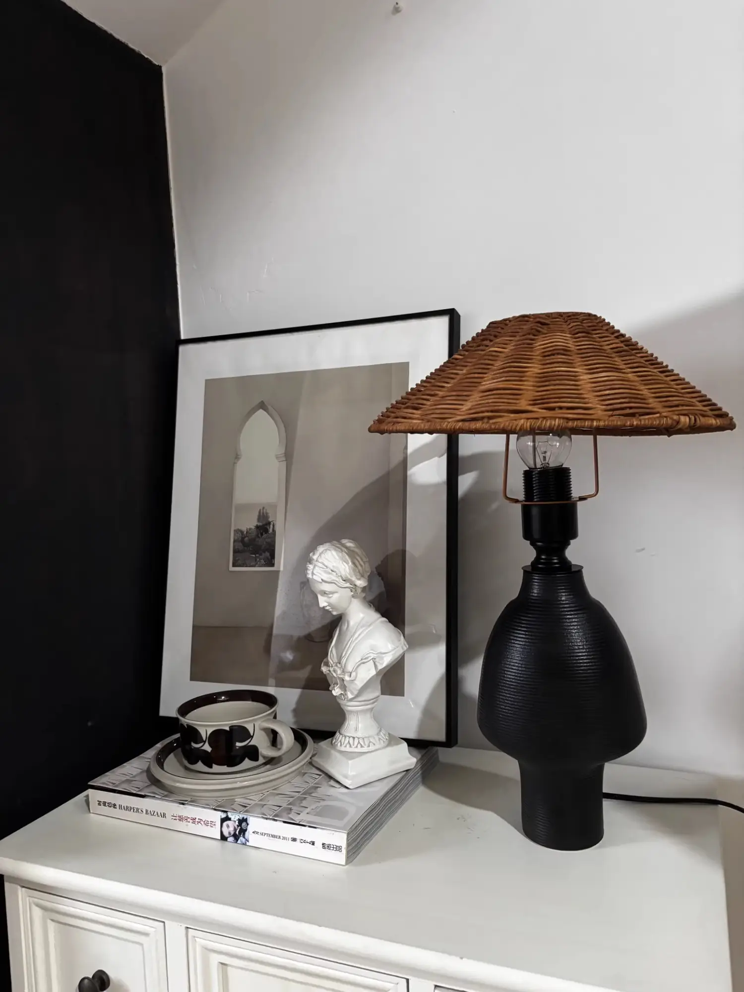 American Natural Wabi-Sabi Style Mid-Century Modern Table Lamp