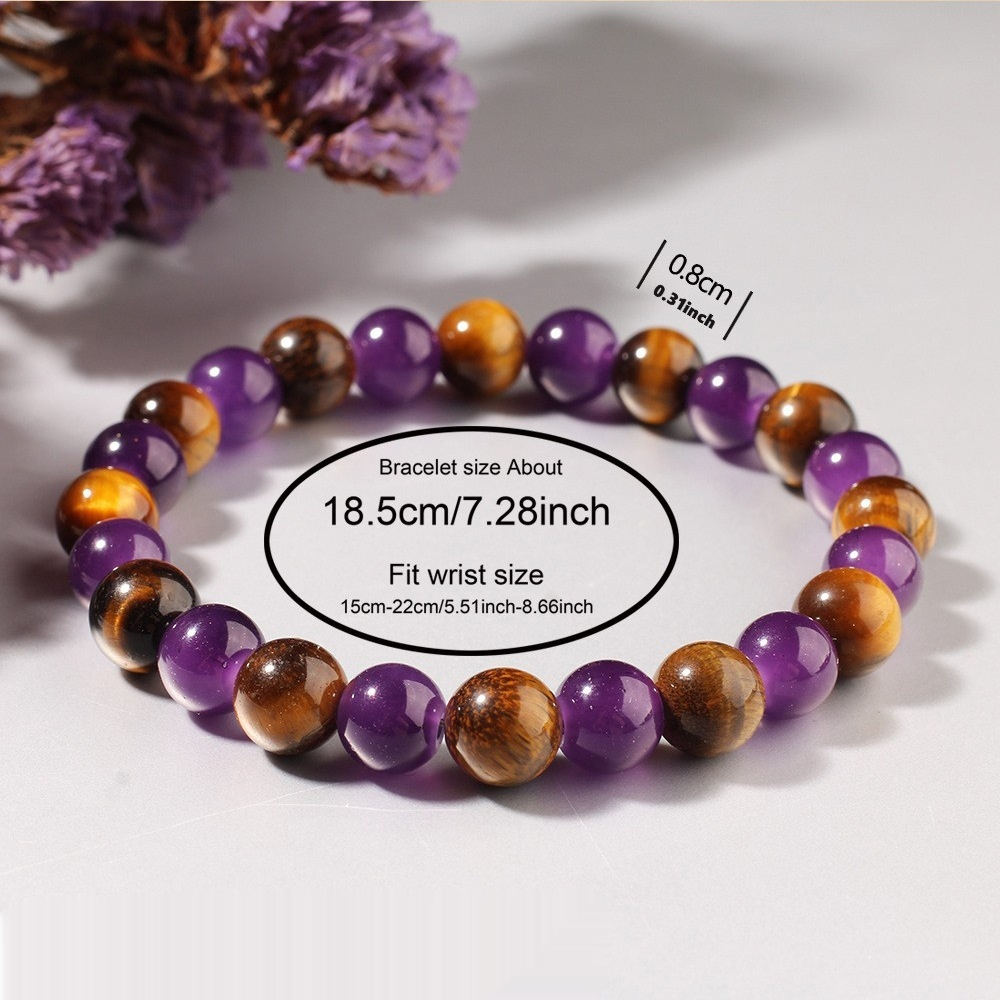 Purple Tiger Eye Natural Stone Bracelet