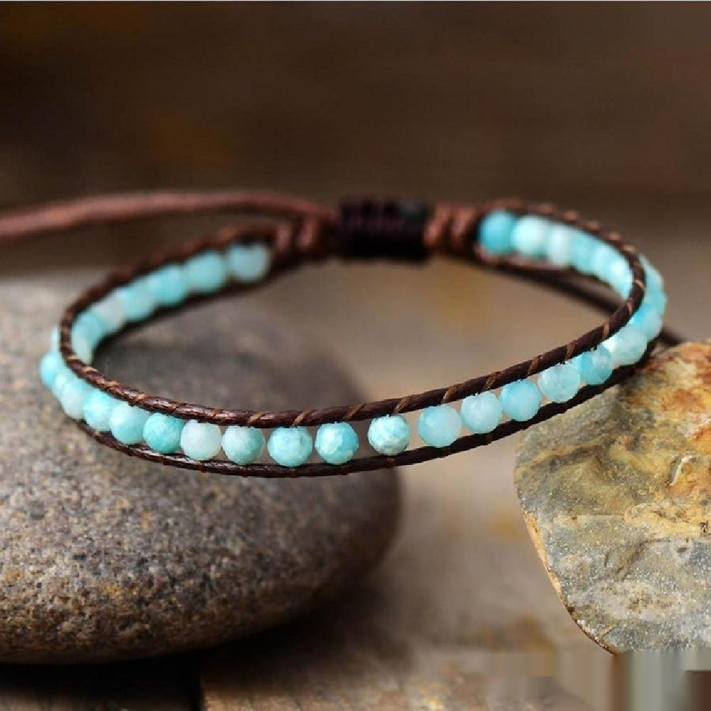 Fashionable Braided Double-Layer Strand Crystal Bracelet