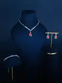 Full-diamond Bracelet Bridal Necklace And Earring Set view 15