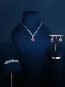 Full-diamond Bracelet Bridal Necklace And Earring Set view 12