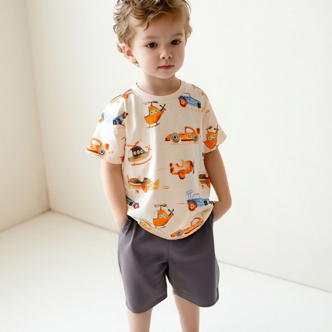 Summer New Boys' Short-Sleeve Set