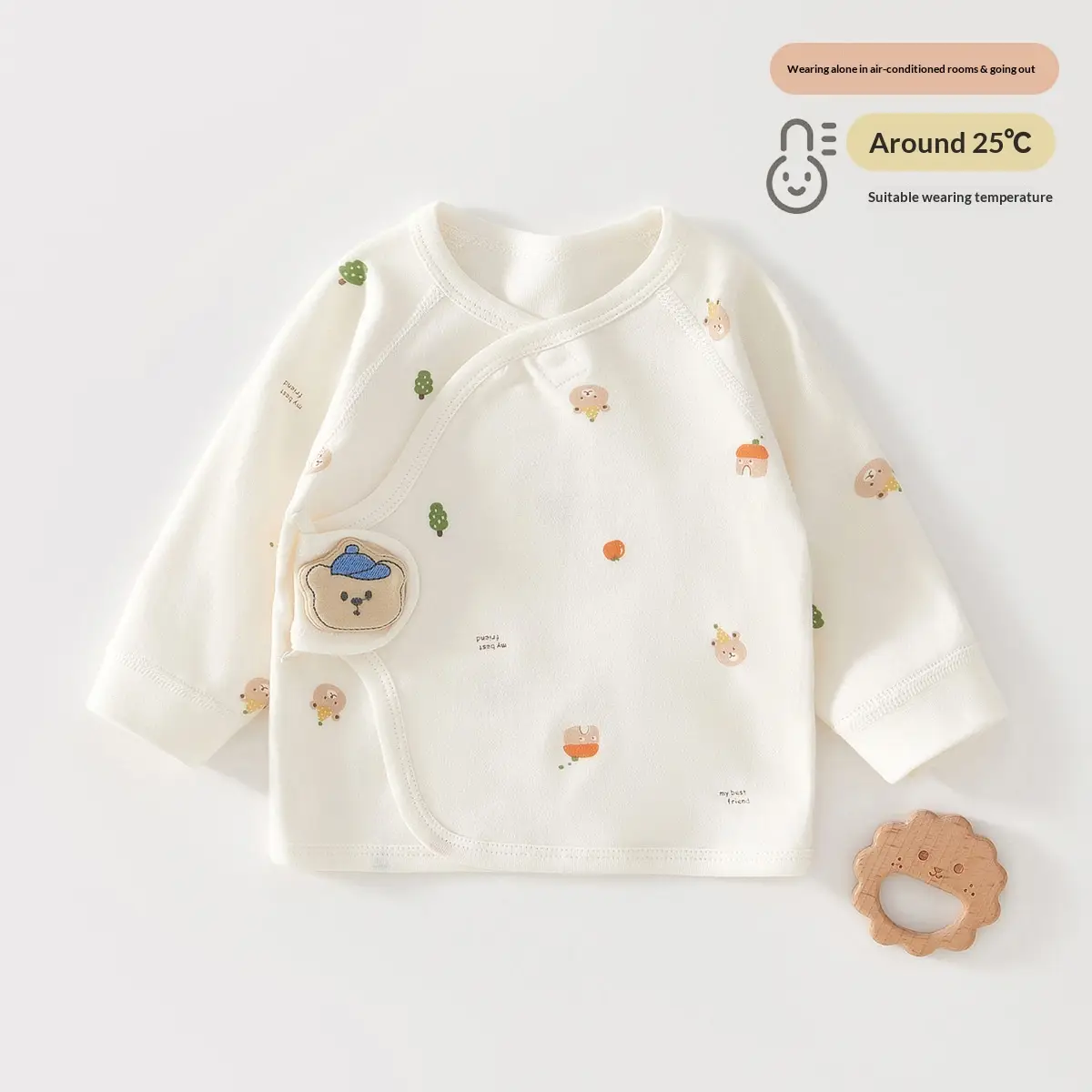 Newborn Baby Half-back Bodysuit Boneless Pure Cotton