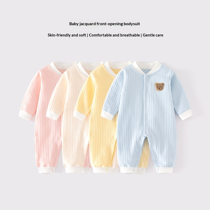 Infant Clothing Class A Pure Cotton Seamless Onesie Baby Pajamas Winter Underwear Crawling Suit
