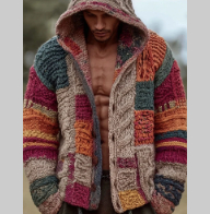 Mens Zippered Casual Printed Sweatshirt With No Pockets