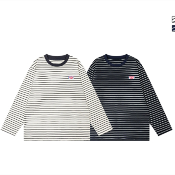 Japanese-style Retro Striped Base Layer Shirt Casual Long-sleeve Trendy T-shirt