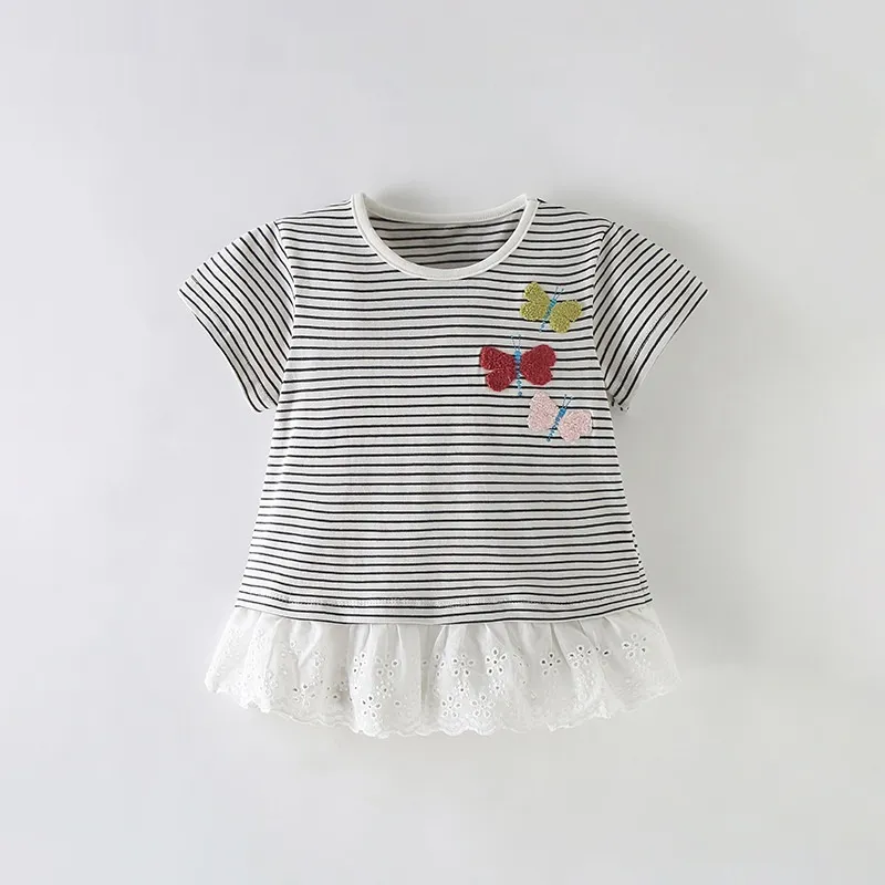 Summer New Cute Little Girl Crew Neck