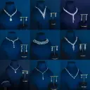 Full-diamond Bracelet Bridal Necklace And Earring Set view 1