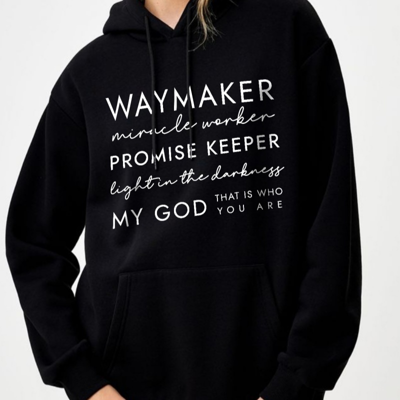 European And American-style Hooded Sweatshirt Solid-color Lettered Sweatshirt