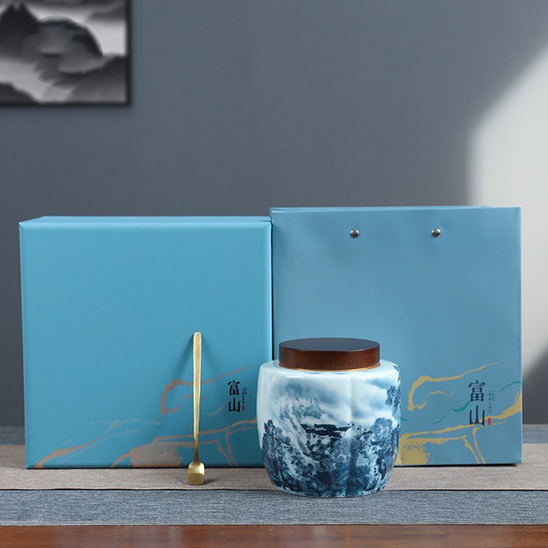 Toyama Ceramic Jar Tea Packaging Box Empty Gift Box