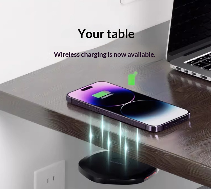 Universal Long-Range Wireless Under-Desk Hidden Charging Dock - imagen 1
