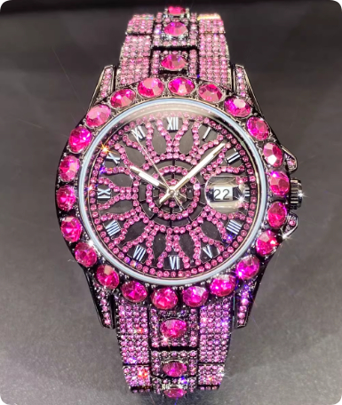 Men's High-end, Fully Diamond-encrusted, Ultra-glitzy Hip-hop Watch