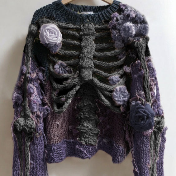 Halloween Bestseller 3D Digital-Print Womens Crew-Neck Loose Sweater