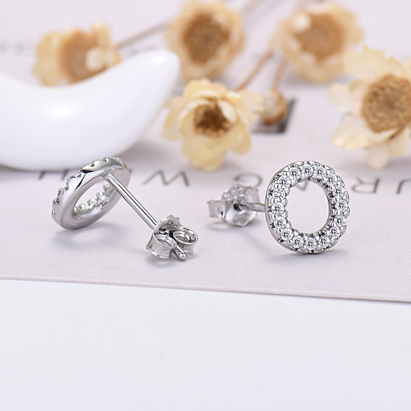 26-letter Zircon Earrings  Uppercase Letters