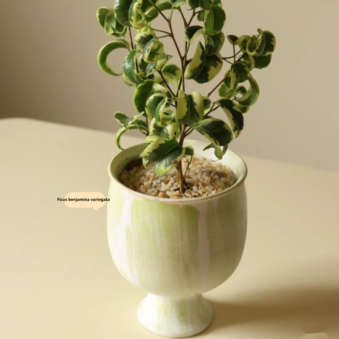 Fresh And Natural Spring Collection Hand-Painted Stoneware Ceramic Small Vase