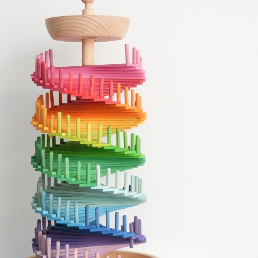 Rainbow Education Early Learning Building Blocks Toy With Rotating Track