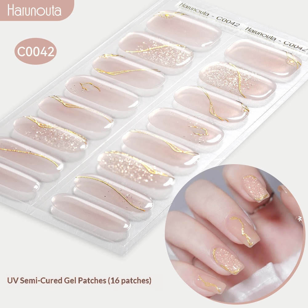 Glitter Gel Nail Stickers Waterproof And Long-lasting UV-cured