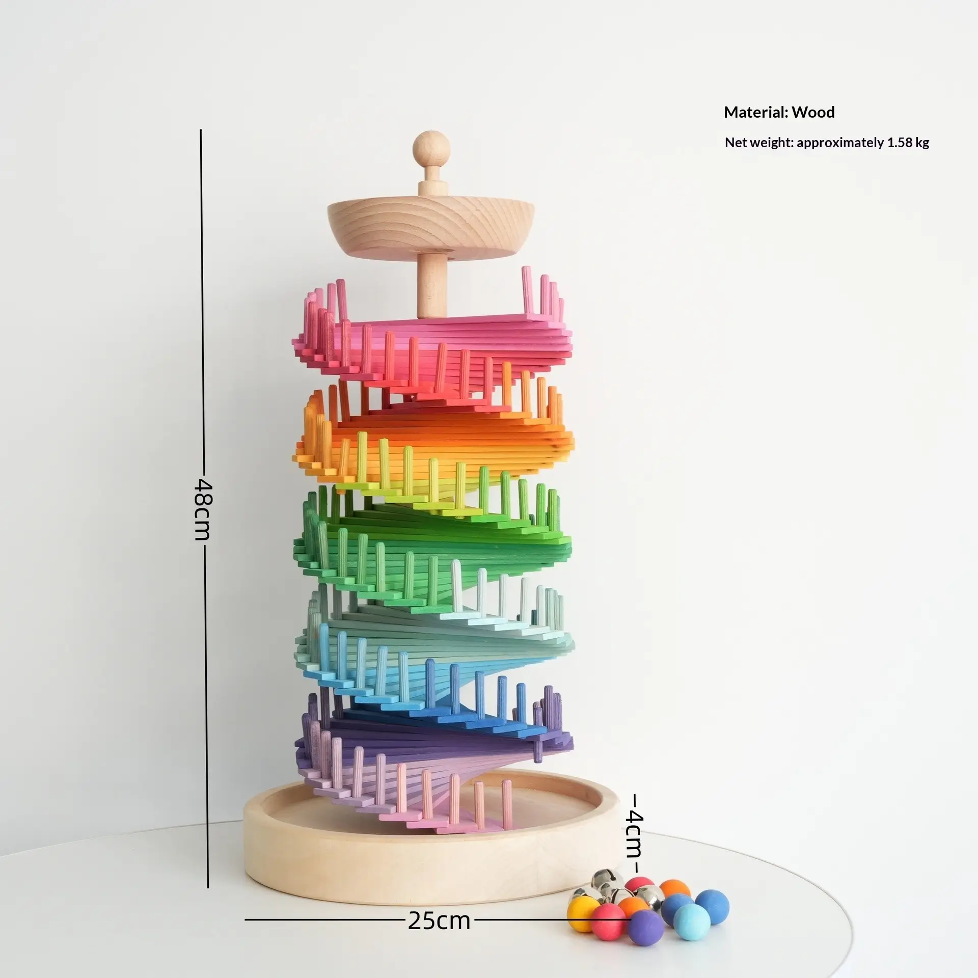 Rainbow Education Early Learning Building Blocks Toy With Rotating Track