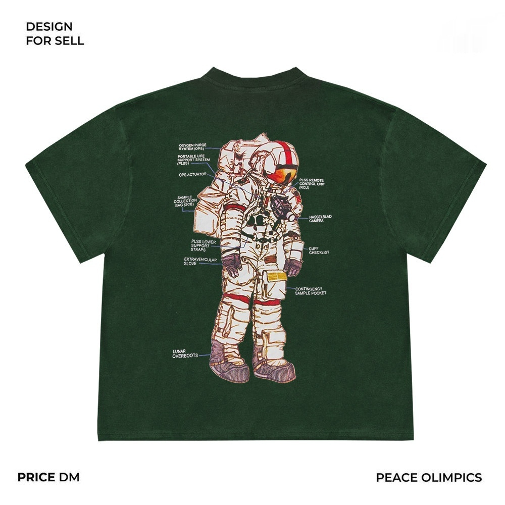 Retro High-street Heavyweight Washed-and-distressed Loose-fit T-shirt