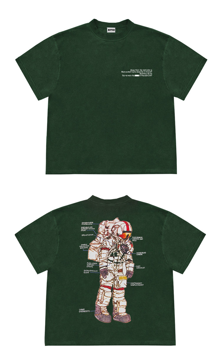 Retro High-street Heavyweight Washed-and-distressed Loose-fit T-shirt