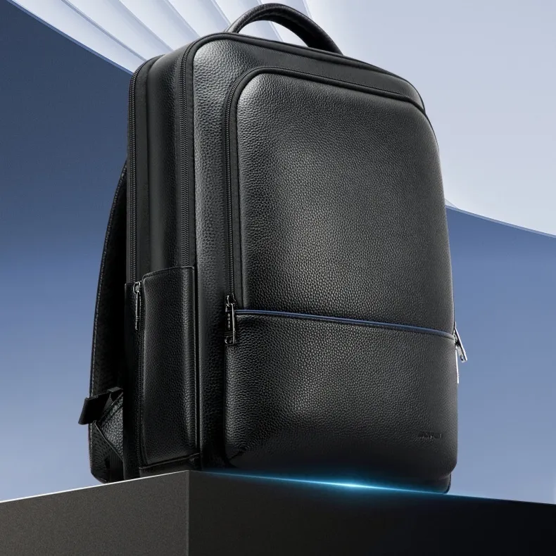 Men's Fashionable Leather Business Commuter Backpack