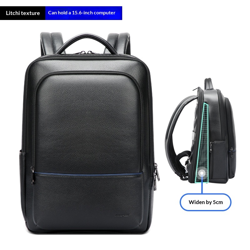Men's Fashionable Leather Business Commuter Backpack