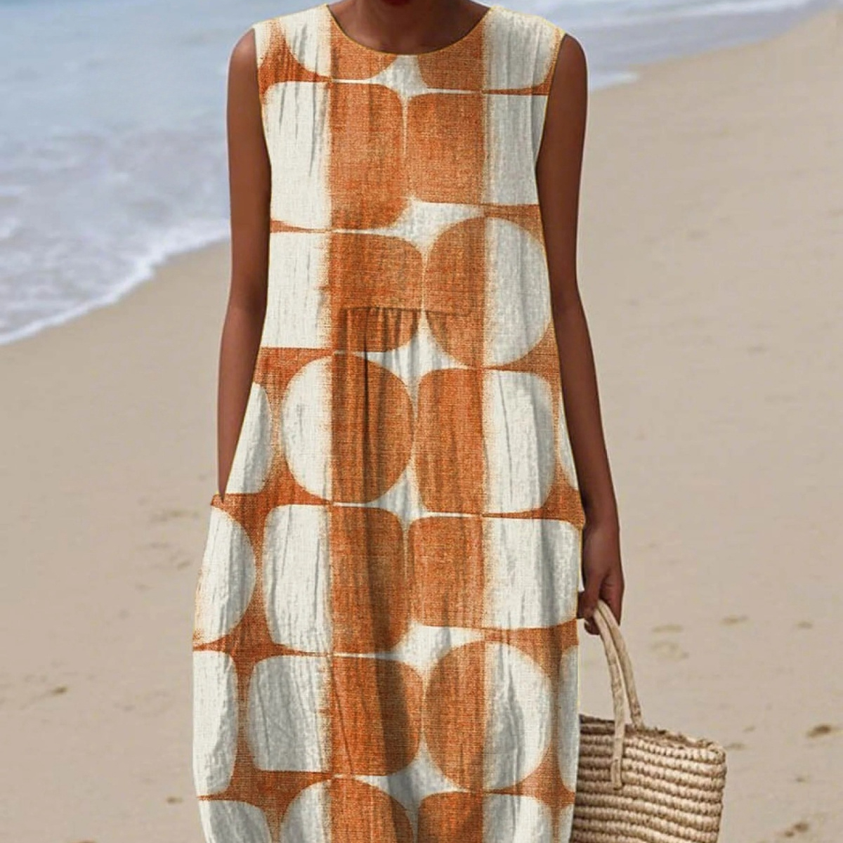 Women's Fashion Sleeveless Printed Dress