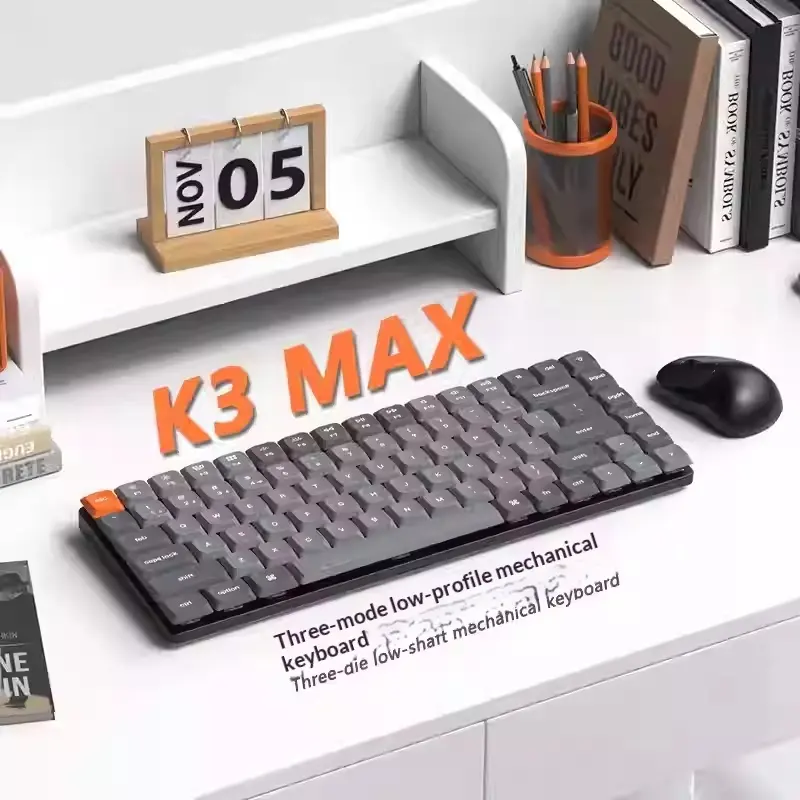 Office Silent Low-Profile Mechanical Tri-Mode Bluetooth Keyboard