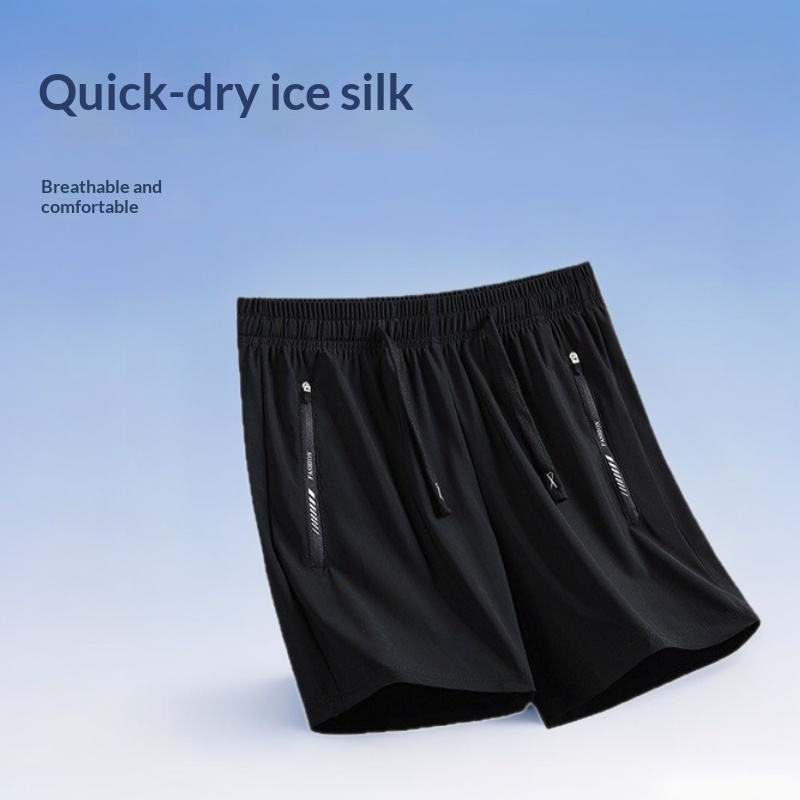 Quick-drying Loose-fitting Mens Sporty Casual Pants Thin Ice Silk Fabric