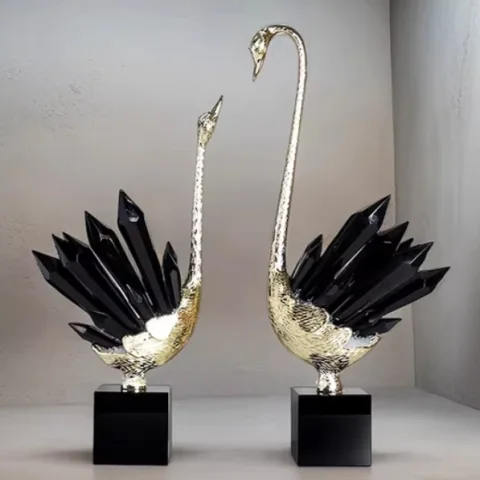 Affordable Luxury Crystal Swan High-End Home Decor for Foyer