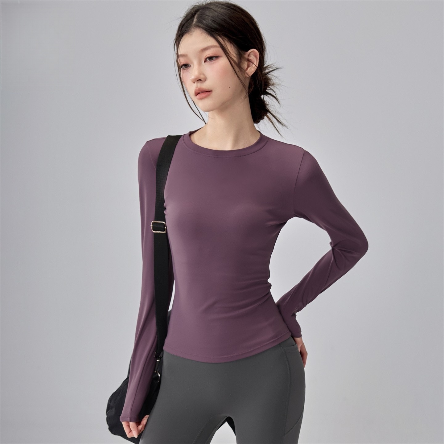 Slim-fit Base Layer Sheer-feel Drop-shoulder Quick-drying Sports Top