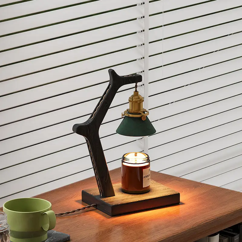 Household Black Walnut Wood Candle Lamp