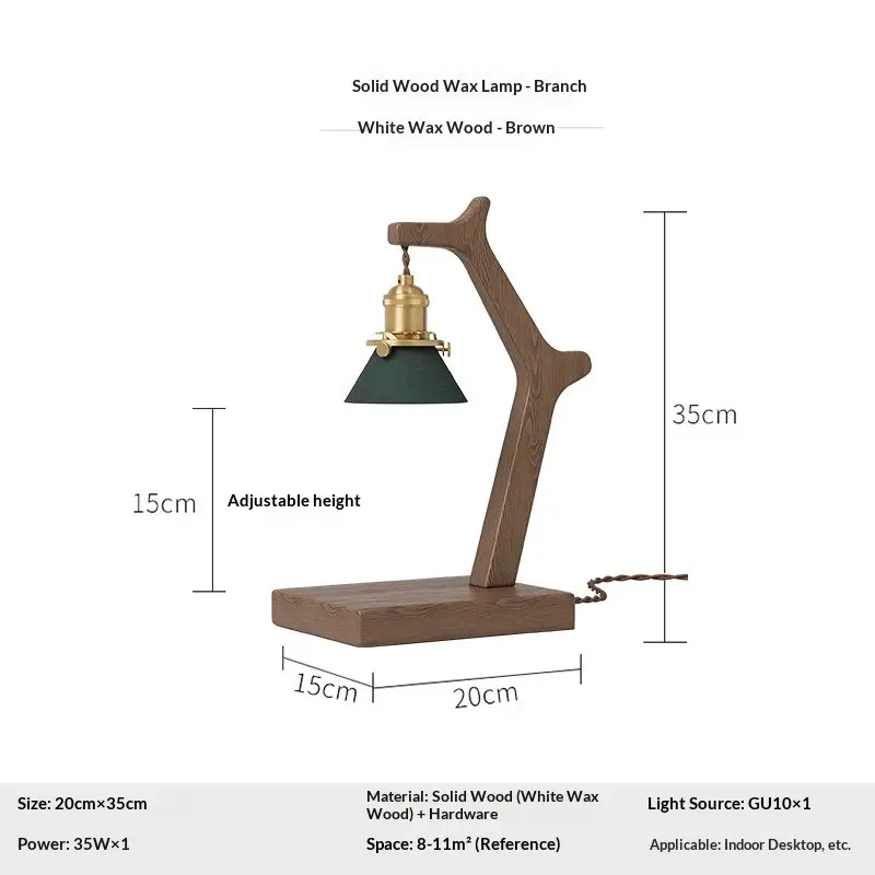 Household Black Walnut Wood Candle Lamp