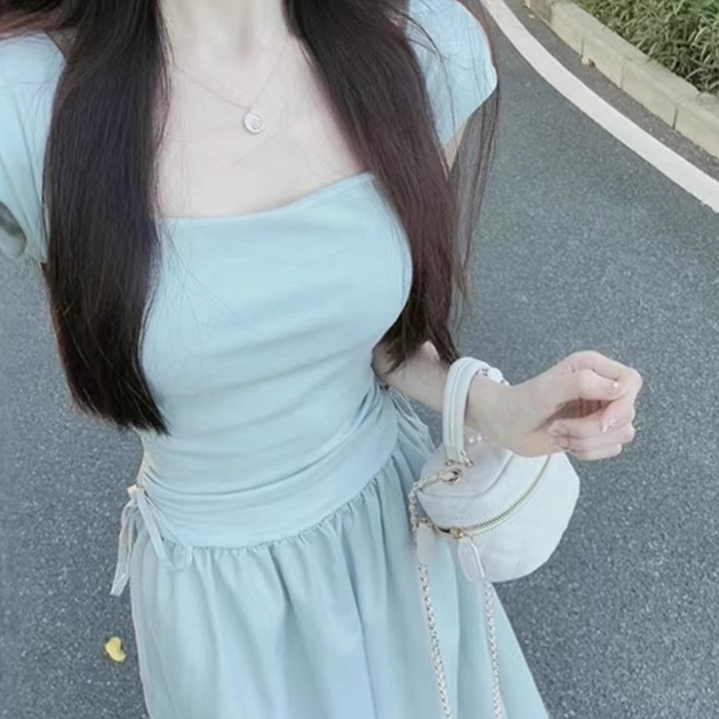 New Patchwork Skirt Sophisticated Waist-cinching And Slimming Maxi Dress