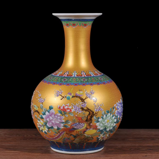 Porcelain Floor Vase with Rotating Base, picture 6 of 7