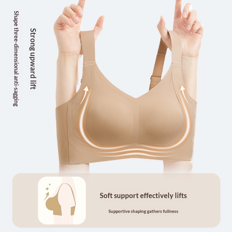 Seamless Thin Non-Wired Bra To Contain Spillage And Prevent Sagging Plus-Size Bustier