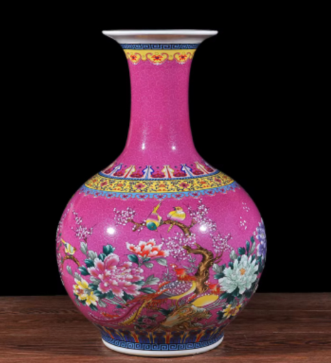 Porcelain Floor Vase with Rotating Base, picture 7 of 7