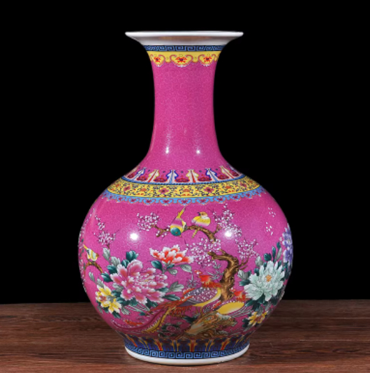 Porcelain Floor Vase with Rotating Base, picture 2 of 7