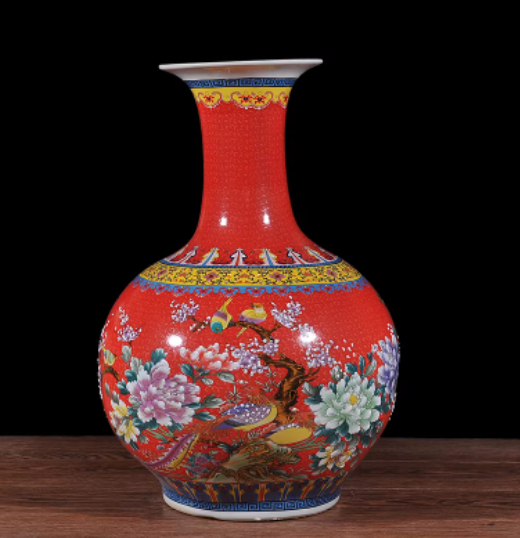 Porcelain Floor Vase with Rotating Base, picture 3 of 7