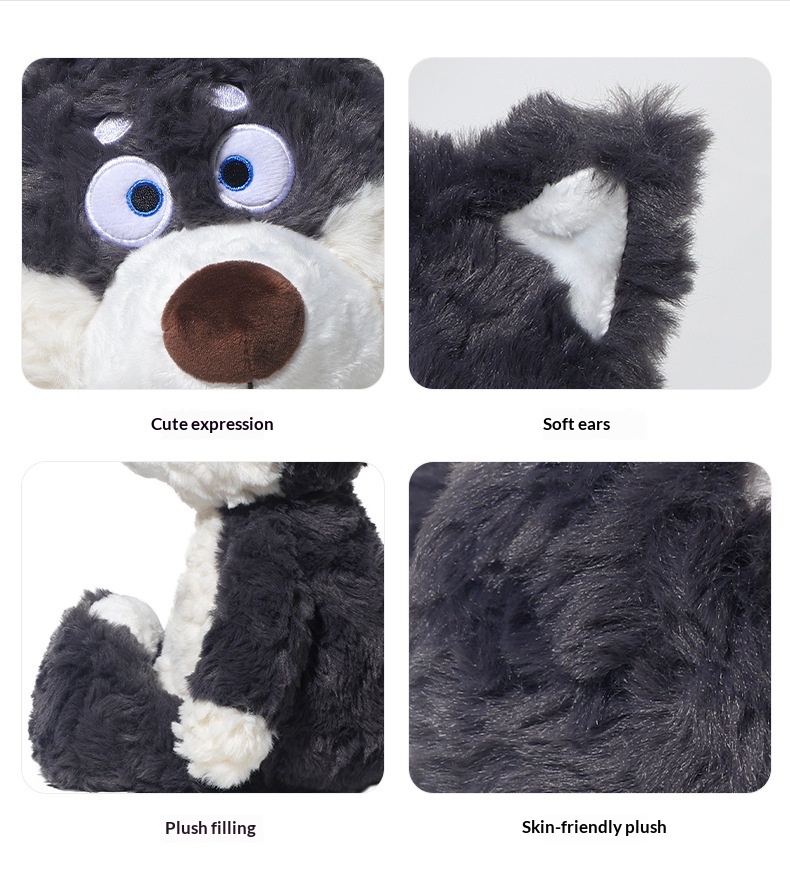 Gray Wolf Plush Toy Adorably Goofy Little Wolf, Super Cute