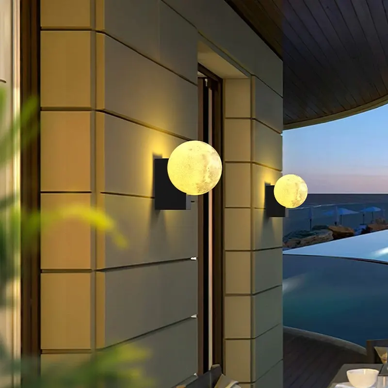 Outdoor Waterproof Wall Moon Lamp Simple Atmosphere
