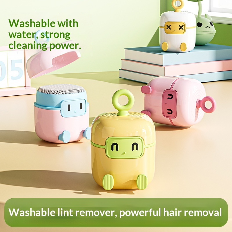 Cartoon Robot Washable Lint Remover Portable Rolling Brush For Home Use