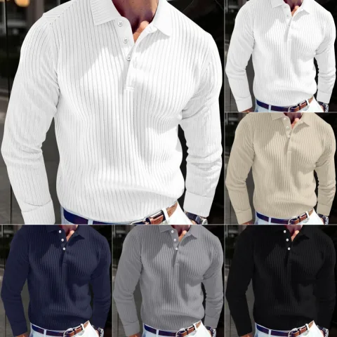 Men's Polo T-shirt with a Turn-down Collar Spring Summer