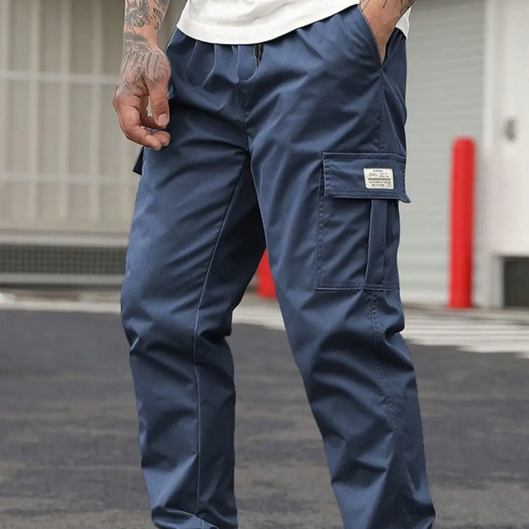 Men's Retro Drawstring Multi Pocket Workwear Casual
