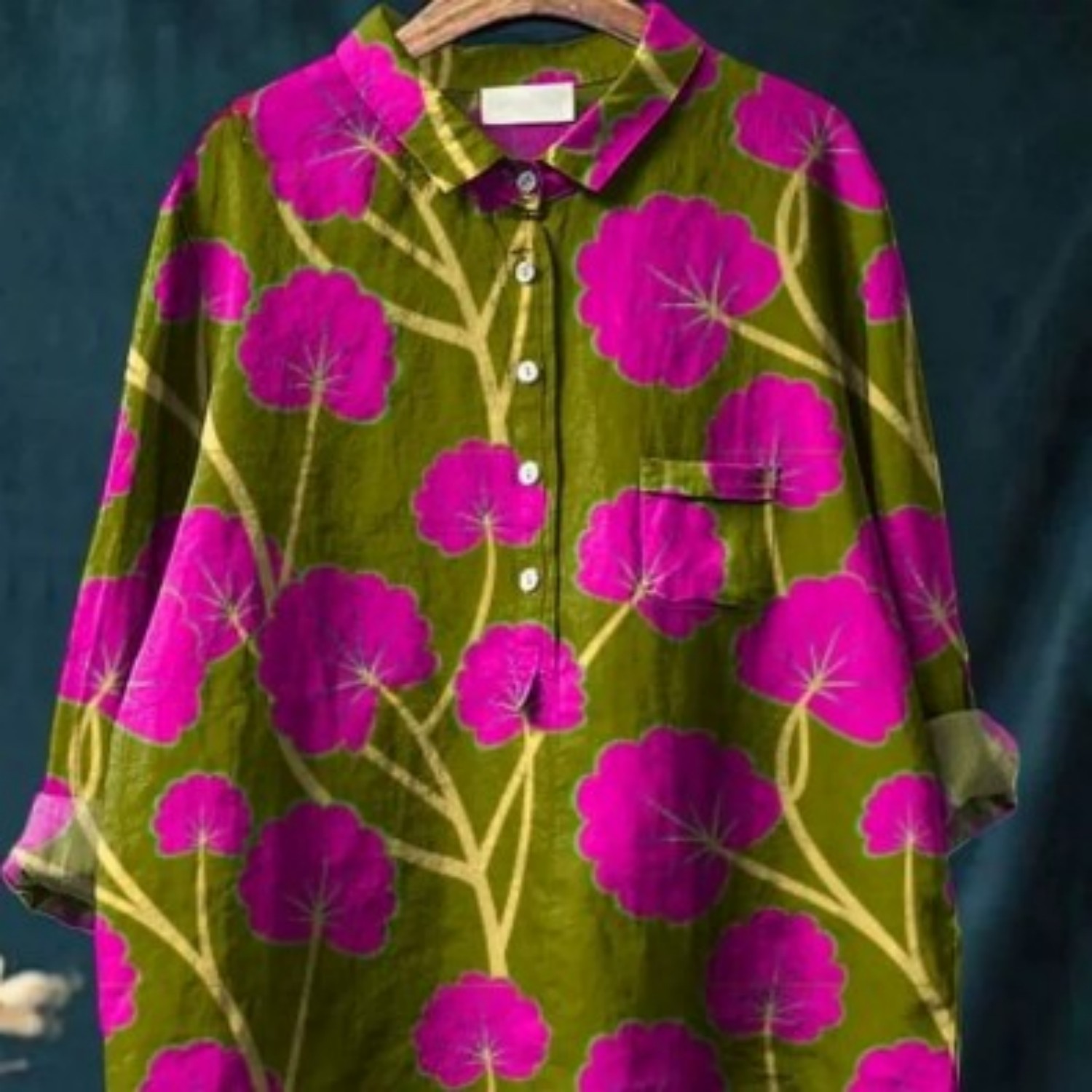 Women's Loose Printed Round Neck Shirt